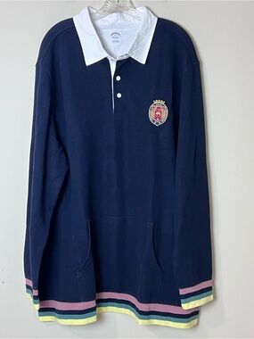 NWT Brooks Brothers Rugby Polo Sweatshirt Long Sleeve Preppy Mens XXL Tall